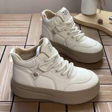 高帮女鞋2025新款冬季百搭学生加绒加厚保暖棉鞋厚底休闲运动板鞋