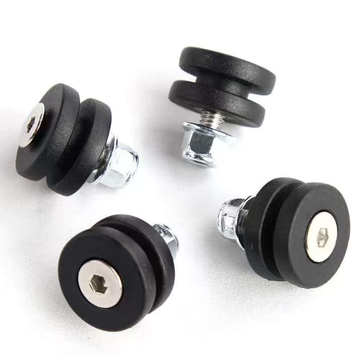 Motorcycle tail box pulley universal accessory, wear-resistant and smooth load-bearing wheel, metal fixing piece, thickened rubber wheel
