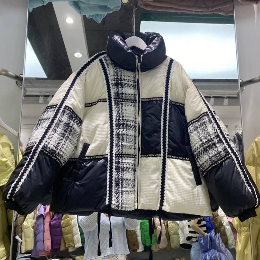 Демисезонная бархатная тёплая куртка с пуховым наполнителем, стиль Chanel, пух из утки