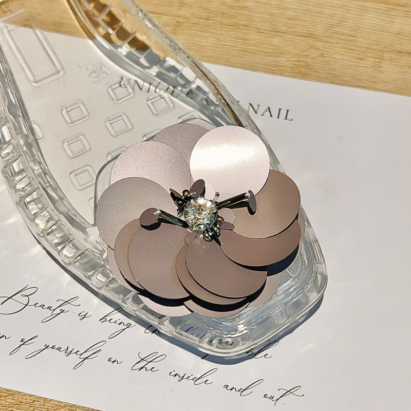 韓国ゼリーシューズフラワーイン夏の新しいニッチライト高級ジュエリーホールシューズアクセサリー diy 装飾バックル靴バックル|undefined
