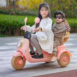 儿童电动车摩托车男女宝宝双人玩具车带遥控双驱大电瓶三轮电动车