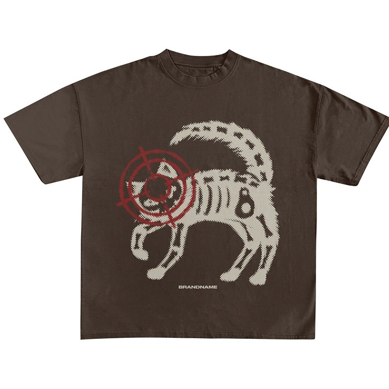 Retro print men's women's high street mechanical cat trend