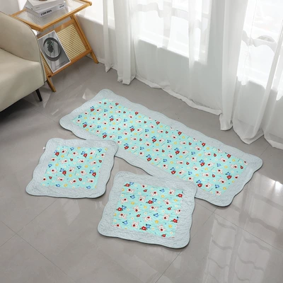 Retro Floral Wavy Edge Car Multi-function pad - blue-floral-cushion-50135