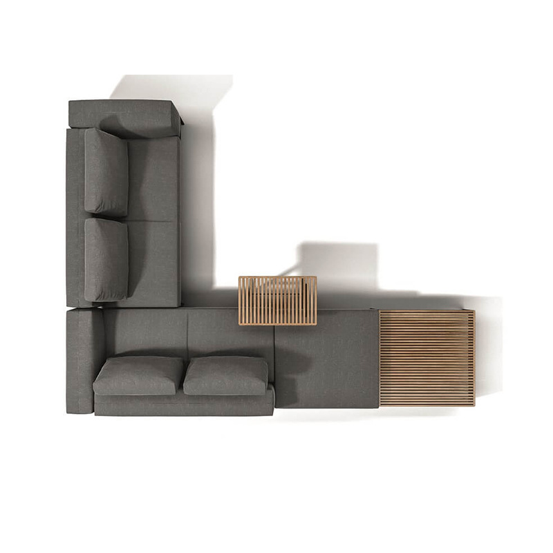 Muebles de exterior al aire libre combinación de sofá de ocio al aire libre patio balcón villa jardín madera maciza combinación de sofá de esquina