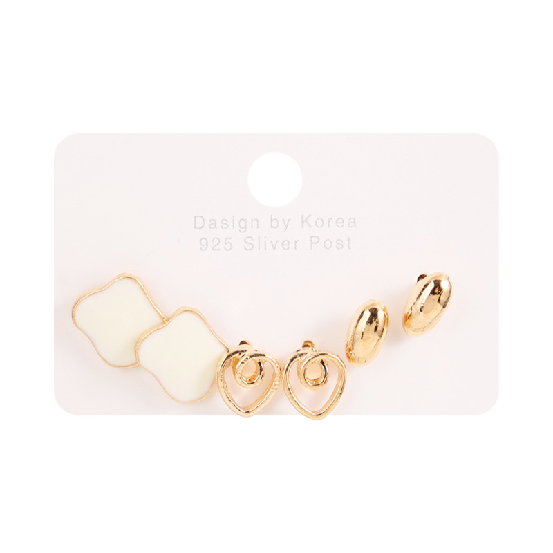 1 Set INS Style Fashion Heart Shape Alloy Plating Womenu0027S Ear Studs