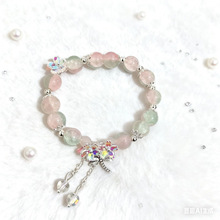 新款森系蜻蜓手链七彩玉碎串珠琉璃玻璃珠手串热卖国潮文创饰品