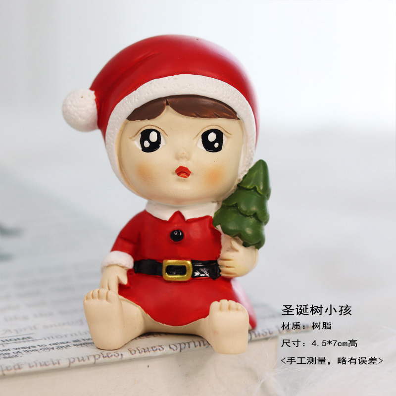 Regalos de Navidad decoraciones de Navidad Figuras de Papá Noel muñecas de nieve alce hechas a mano decoraciones de escritorio de automóviles para chicas