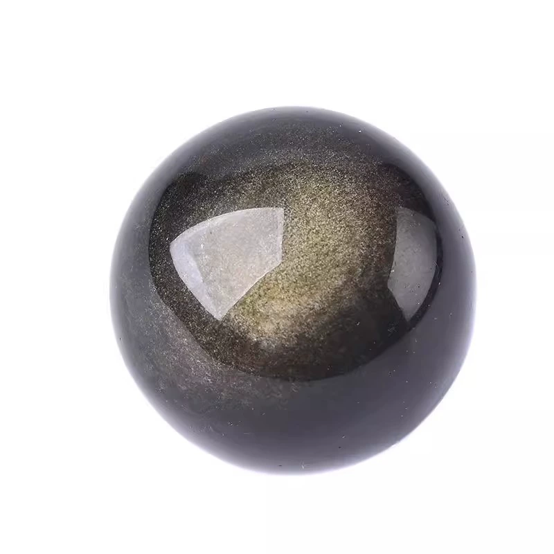 Natural gold obsidian ball ornaments double cat eyes double gold eye obsidian ball rough stone polishing company entrance home decoration