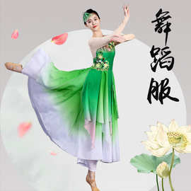 古典舞茉莉花开扇子舞伞舞蹈服装演出服仙女中国风飘逸秧歌服套装