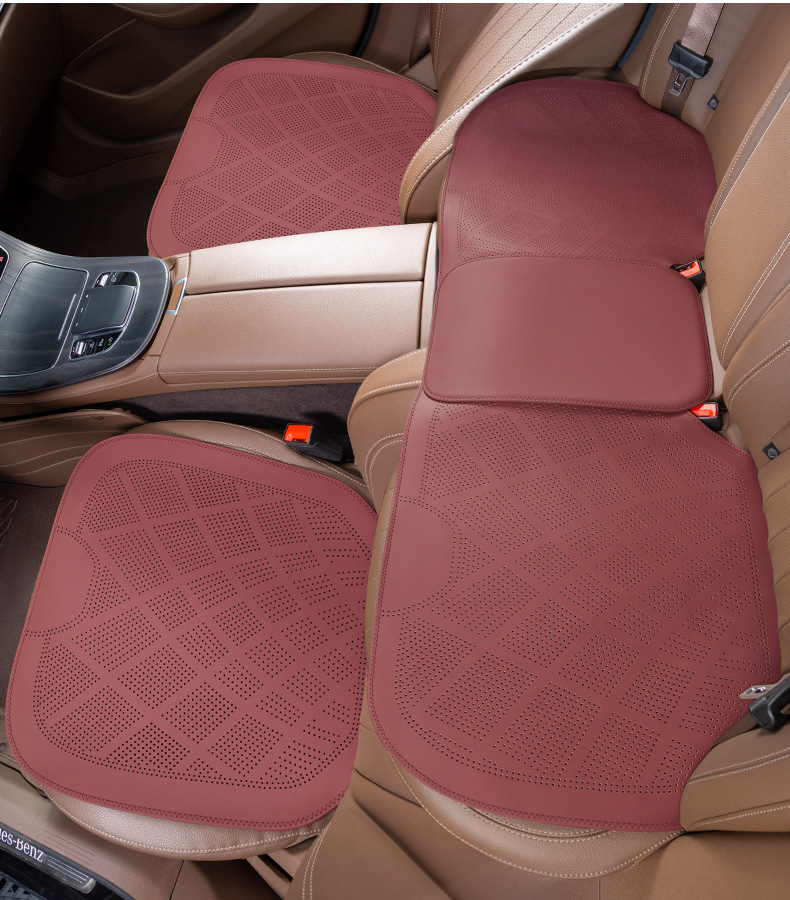 2025 new ultra-thin car seat cushion for all seasons universal nappa leather ventilated and breathable seat cushion advanced sense half cushion