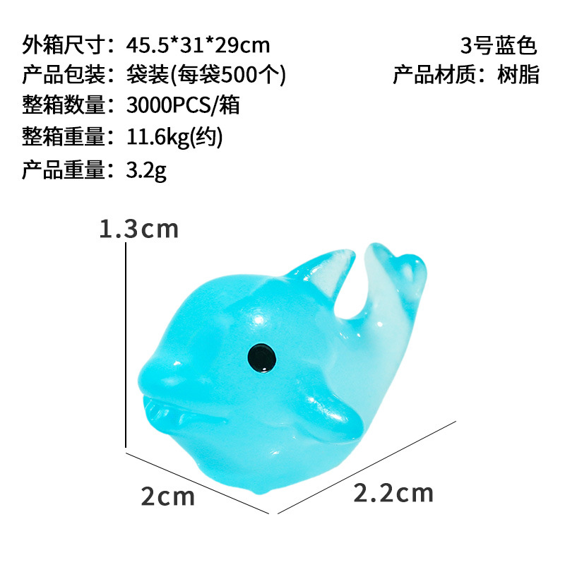 Luminoso y colorido delfín micro paisaje creativo lindo acuario pecera accesorios de decoración de bricolaje mini adornos