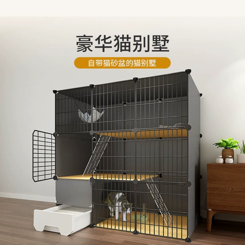 Клетка для кошек с интегрированным туалетом, очень большая, свободное пространство, домашний домик для дома, специальная распродажа, трехэтажный кошачий домик, кошачий домик