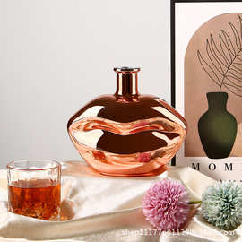 洋酒瓶 高档电镀洋酒瓶玻璃果酒瓶 异形空酒瓶厂家销售防漏密封瓶