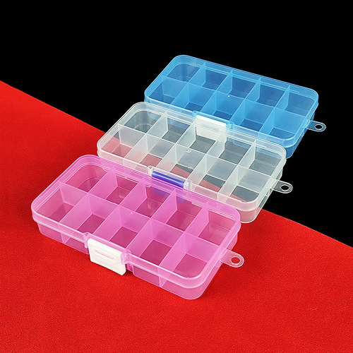 Fixed 10-grid dustproof storage box with nail wearing storage classification plastic box, hook screw parts separation storage box