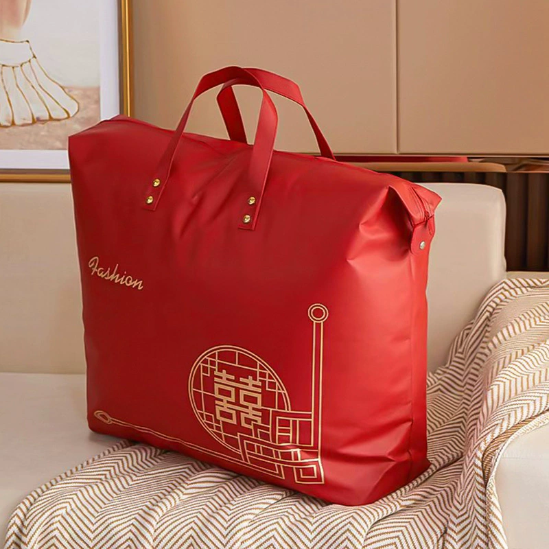 Set, red pack, cotton duvet, storage bag, 4 piece set