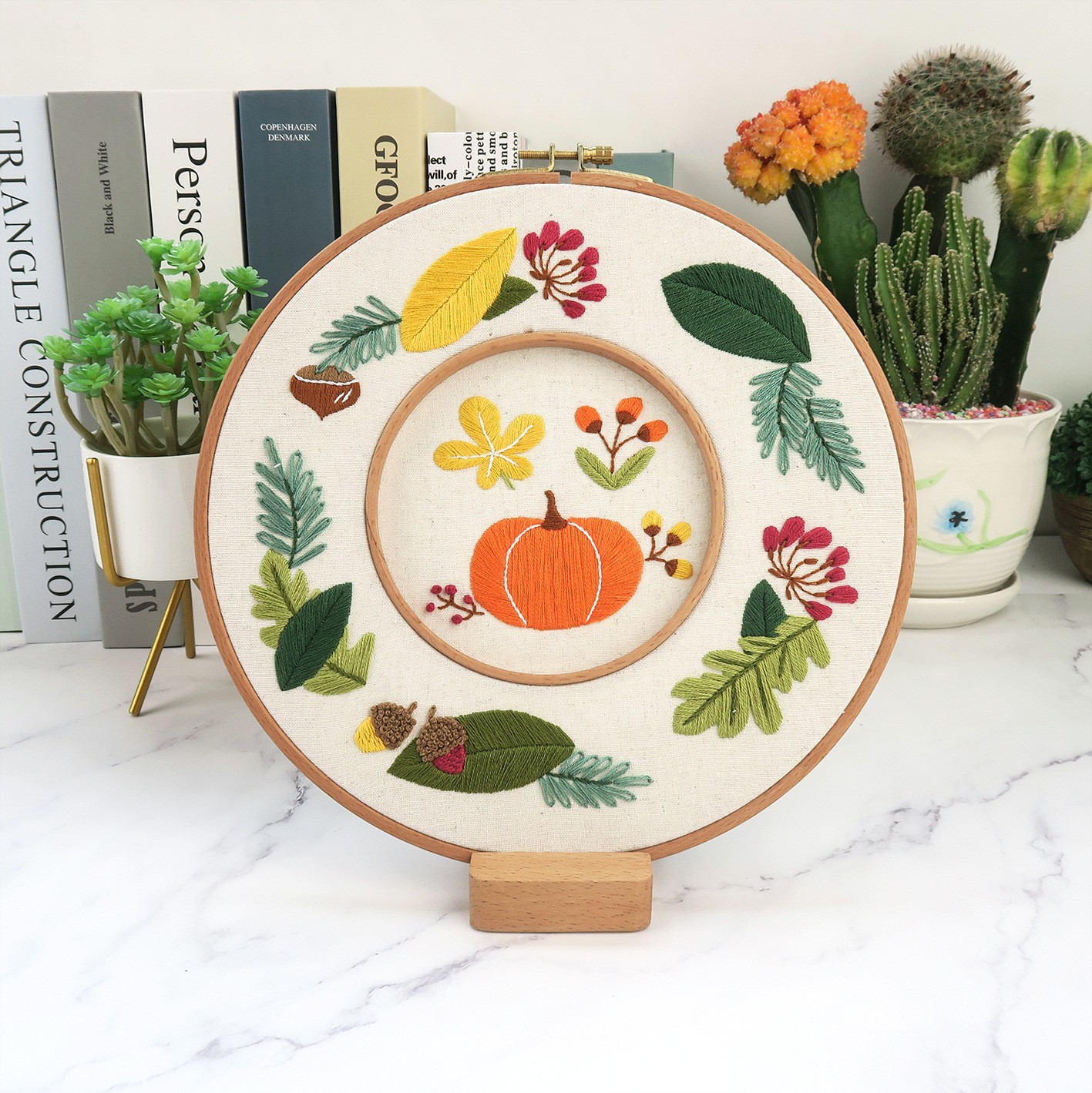 Bordado hecho a mano material de bricolaje paquete principiante Lu bordado estilo europeo tela de guirnalda bordado tridimensional hecho a mano creativo colgante pintura