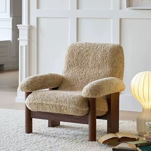 Nordic Single Sofa Chair Cashmere Living Room Balcony Home Leisure Chair Simple Modern Bedroom Lazy Sofa Chair