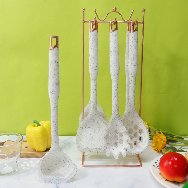 Espátula de silicona transfronteriza, cuchara de sopa, juego de 7 piezas, sartén antiadherente de grado alimenticio, pala de silicona, juego de utensilios de cocina de silicona para el hogar al por mayor