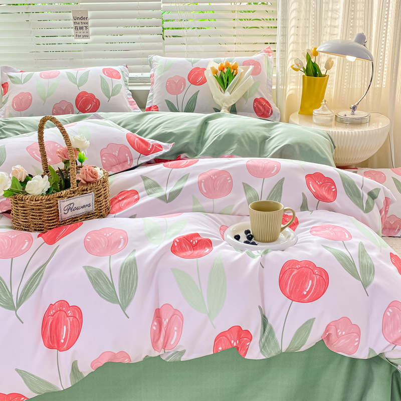 Cubierta del edredón al por mayor sábana de algodón cubierta del edredón individual algodón lavado cama doble cubierta del edredón fabricante de algodón