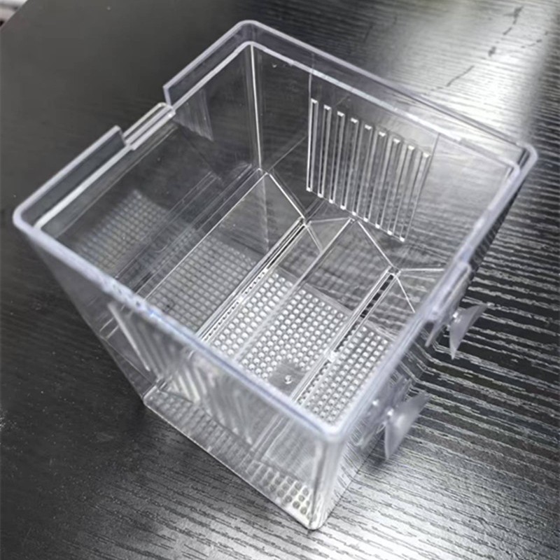 Caja de aislamiento de eclosión flotante cuadrada, caja de cría, pequeña incubadora de peces hembras, criador de guppies en la pecera