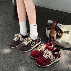 复古风内增高德训鞋女2025年秋季新款磨砂皮女鞋显脚小休闲运动鞋
