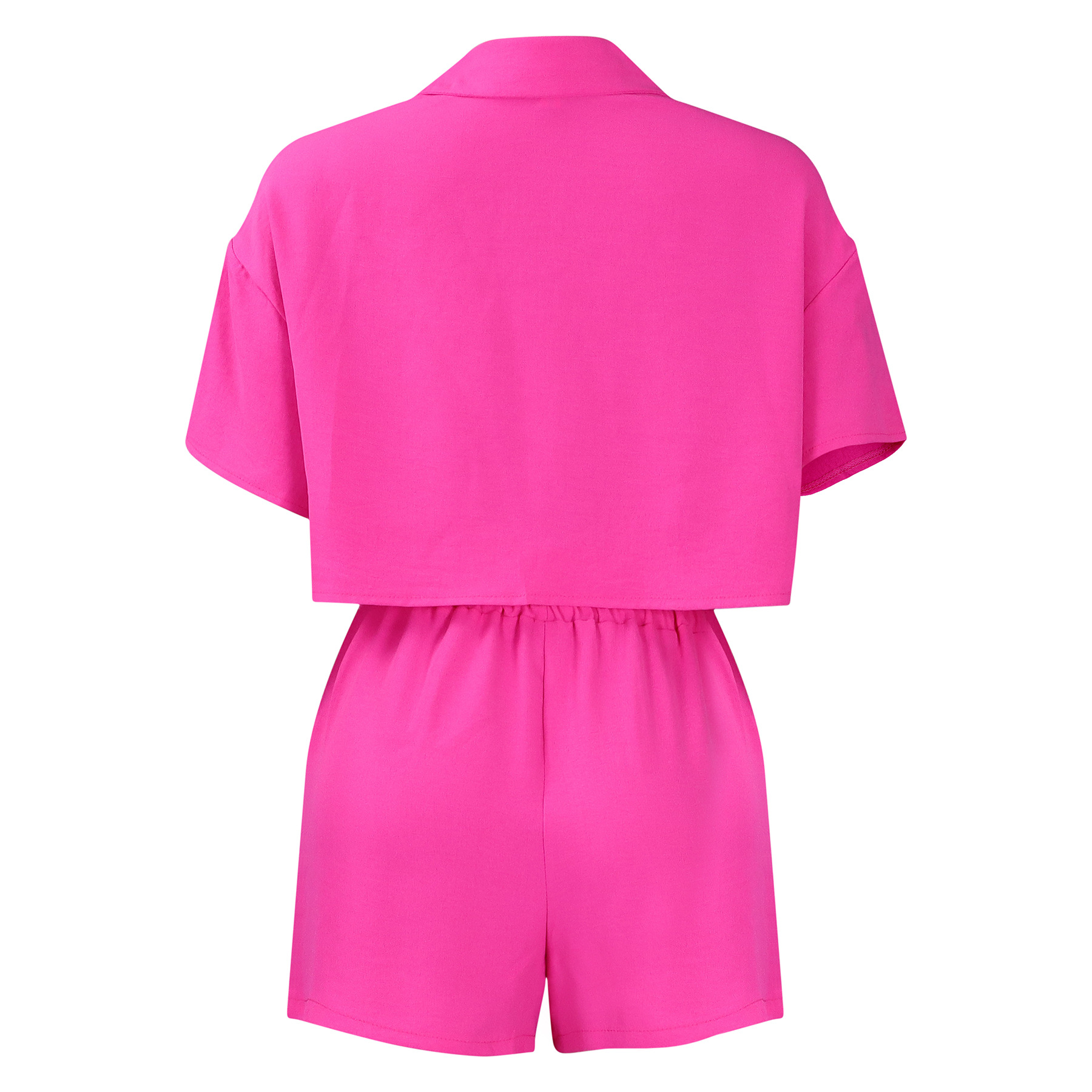 Women's Clothing summer new casual lapel short sleeved shirt shorts fashionable suit_mkmklike.com
