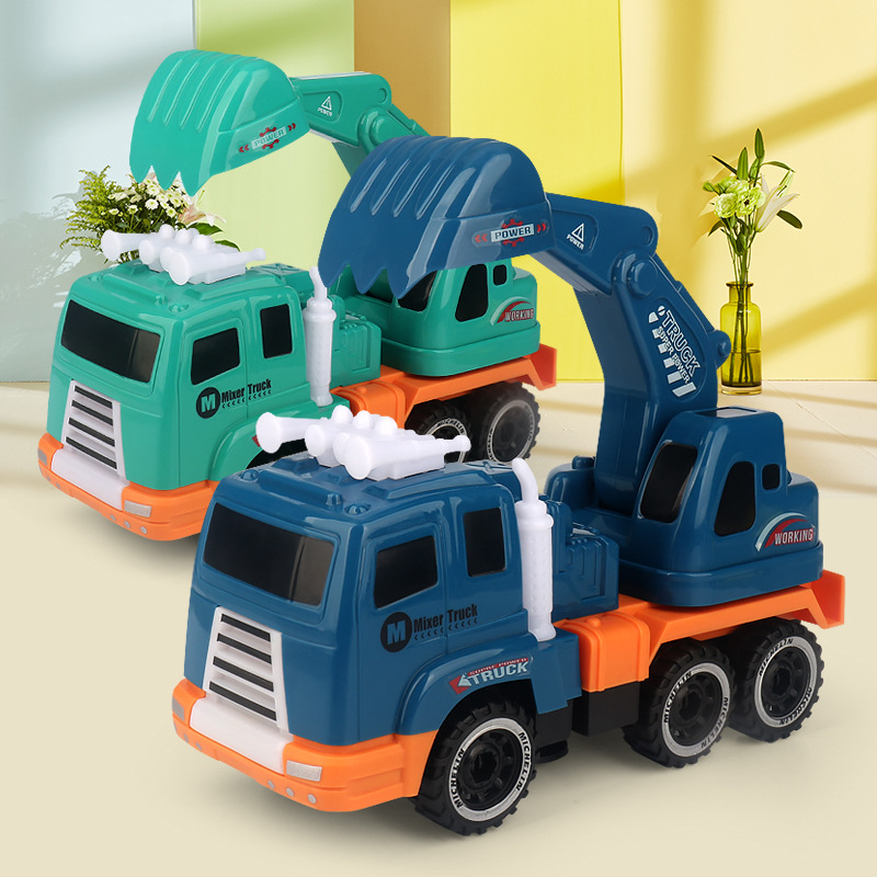 Nuevo eléctrico universal excavadora juguete giratorio música luz excavadora modelo de simulación ingeniería vehículo puesto