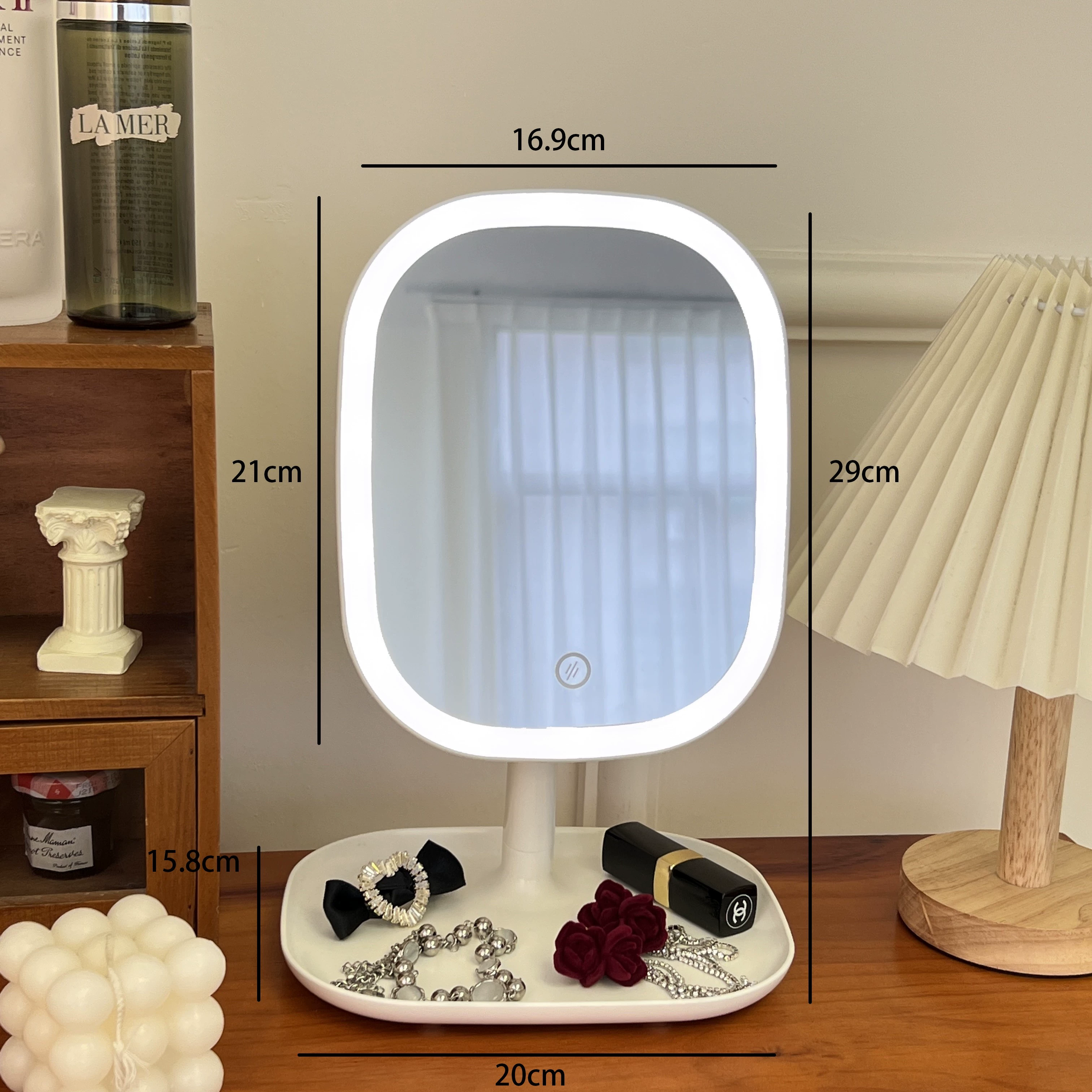 Столик с умным LED-подсветлением для студентов, зеркало