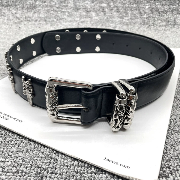 [Black] Thick Roller Sword Belt