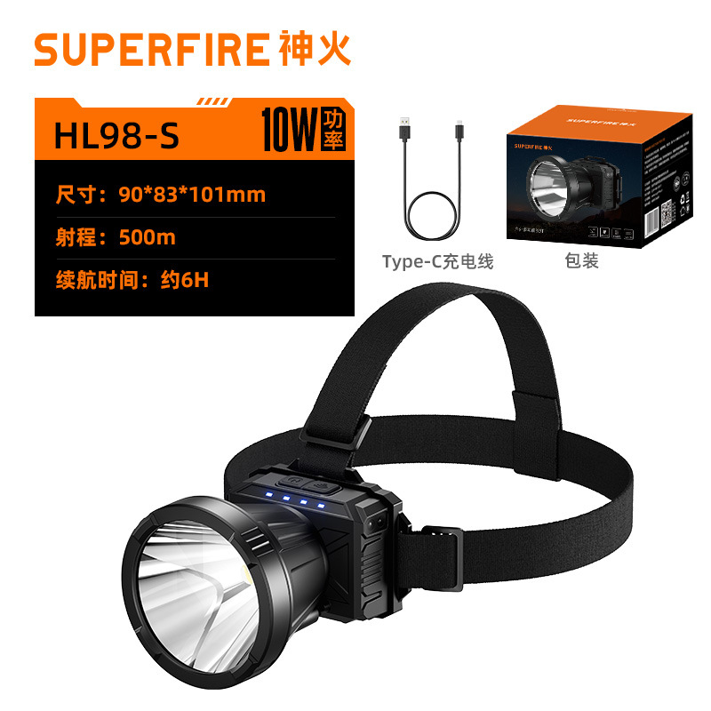 Lámpara de fuego fuerte luz remota inducción montada en la cabeza led recargable al aire libre luz de emergencia personalizada al por mayor