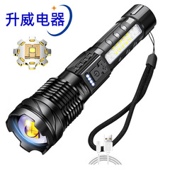 国境を越えた新型白レーザー懐中電灯のTYPE-Cがすぐに手をつないで屋外の緊急照明灯を持っている