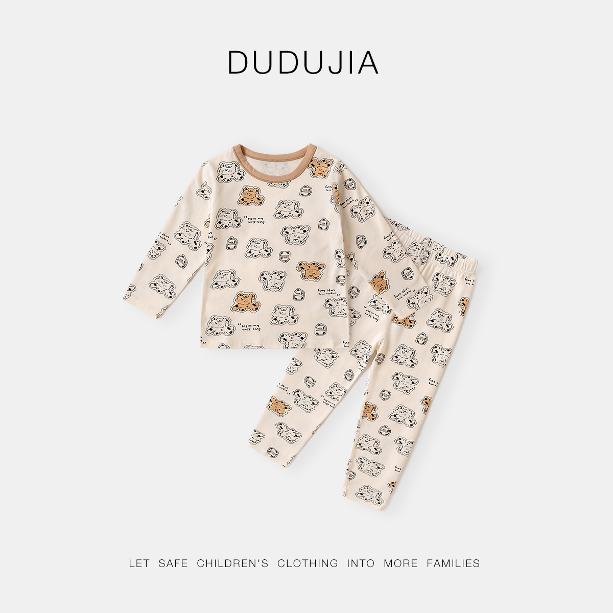 Traje de ropa para el hogar para bebés Pijamas de otoño para niños Chaquetas para niñas Pantalones Ropa Conjunto de ropa interior para bebés de dos piezas