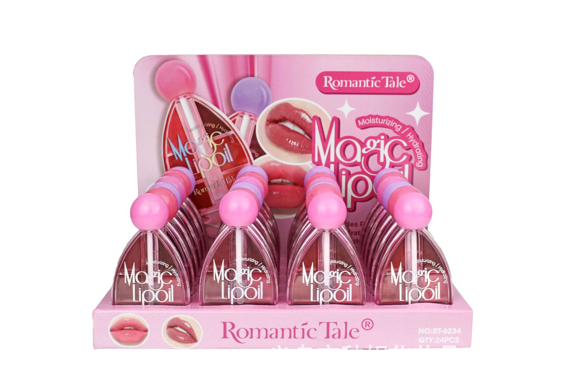 Romántico cuento transfronterizo esmalte labial de color templado humectante de color de agua espejo labial sin brillo labial image 12