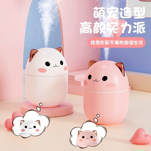 Mini humidifier new pet USB desk office silent bedroom fog rainbow light gift wholesale hot sale