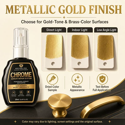 Cross-border double-ended silver-plated repair pen for refurbishing car door trim, fixing chipped paint, and repairing scratches on chrome parts (Avtomobil boya qələmləri) - golden