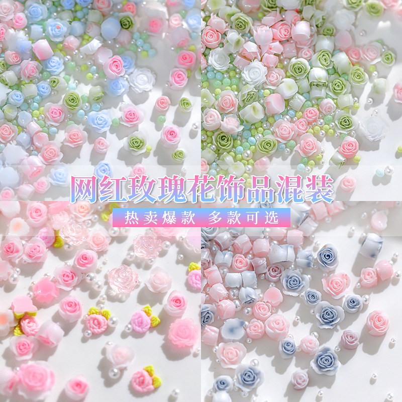 New Nail Art Rose Flower Decorations Mixed Pack Internet-Famous Resin Camellia Pearl Nail Accessories Wholesale in Stock New Nail Art Rose Flower Decorations Mixed Pack Internet-Famous Resin Camellia Pearl Nail Accessories Wholesale in Stock
