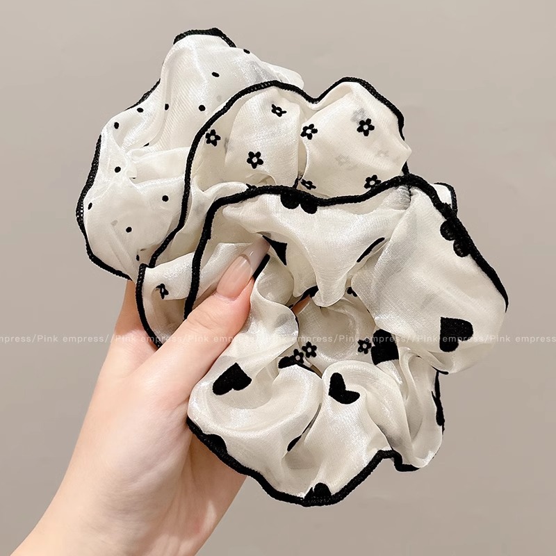 Anillo de cabello de malla blanca punto de onda intestino grueso para mujeres 2025 nuevo cabello de alta elasticidad no daña pellizco de cabello banda de cuero cabelludo