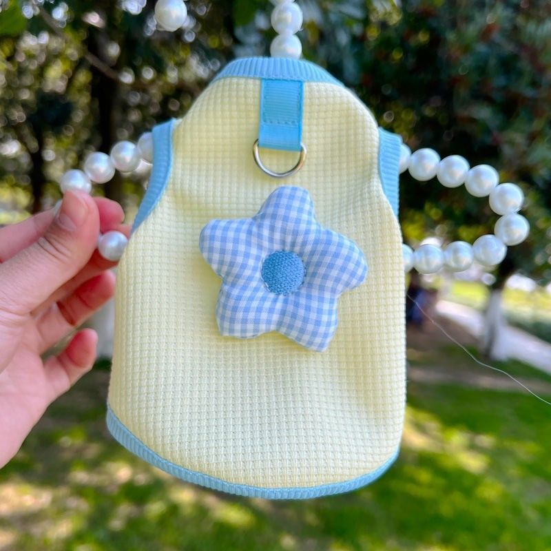 Roupas para cães e gatos primavera e verão pet britânico curto azul gato anti-derramamento protetor solar respirável tração teddy bichon colete