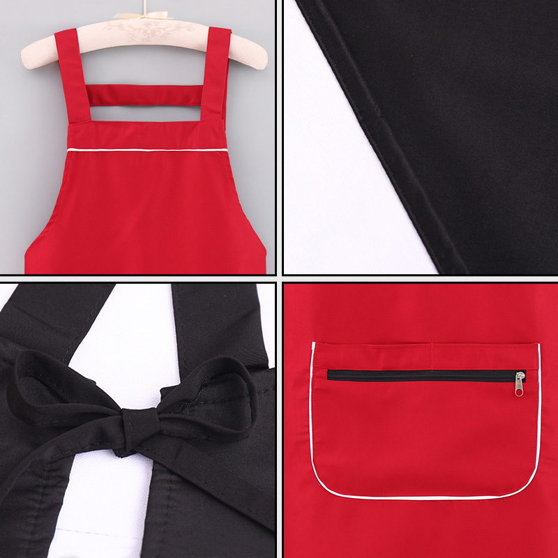 Nuevo tipo de dos bolsillos con cremallera delantal ventilado resistente al desgaste y resistente a la suciedad cinturón protector ropa de trabajo doméstica puede