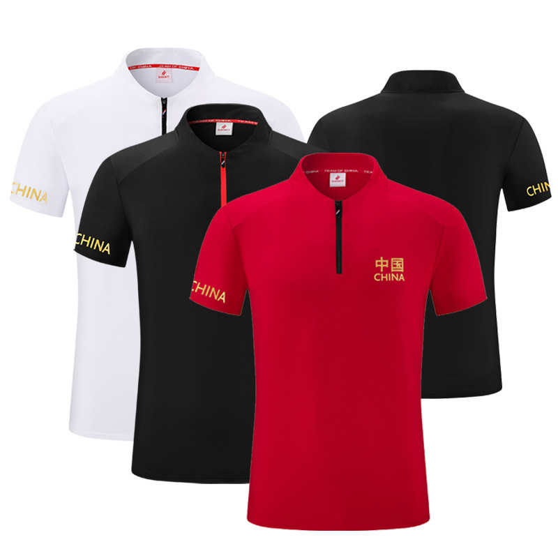 2022 Summer Chinese Team Short-sleeved Coach Training T-shirt Sports Badminton Team Parent-child Polo Shirt
