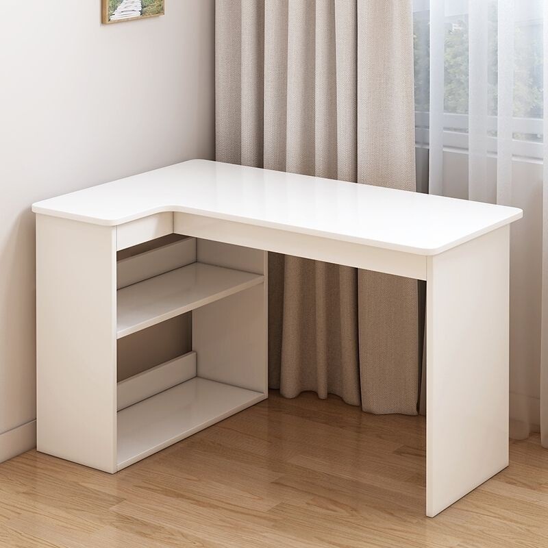 Solid Wood Simple Desk Corner Desktop Bookshelf Integrated Student Study Table Bedroom Writing Computer Table Home Table