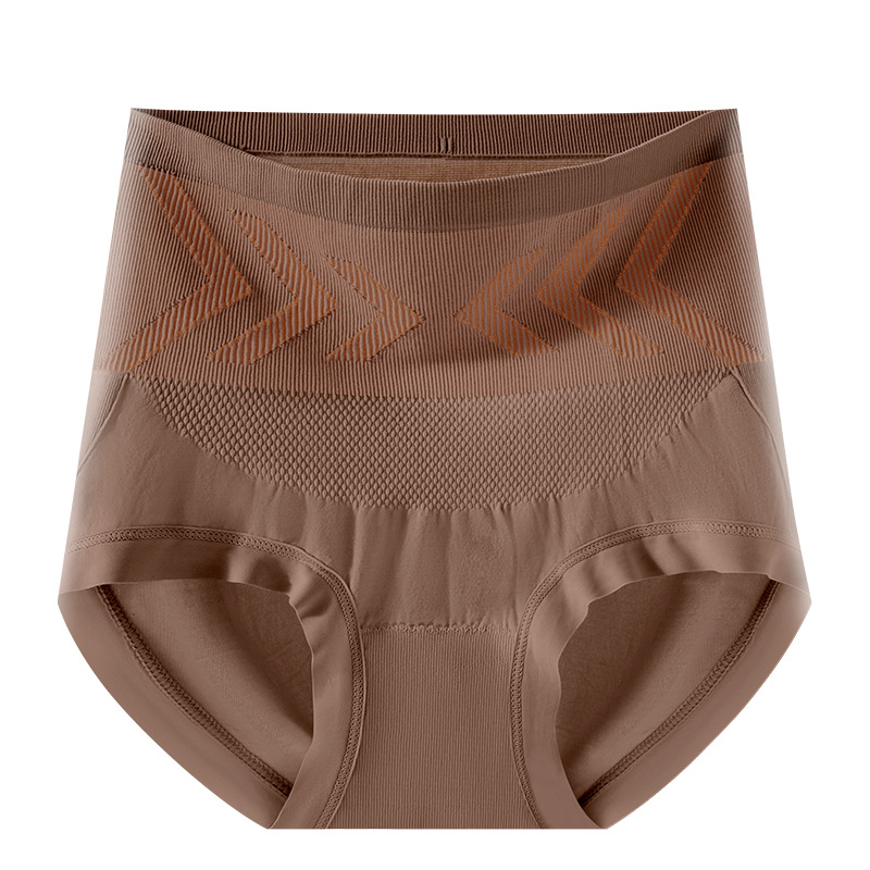 Línea de cintura de oro negro, cintura alta, abdomen, calzoncillos de cadera, barriga pequeña, entrepierna antibacteriana 10A, transpirable, plástico ligero, calzoncillos para mujer