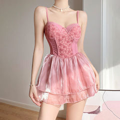 2024 New Swimsuit Small Bust Straps Slimming Skirt Style Straight Leg Bodysuit Vacation Autumn Winter Hot Spring Swimsuit for Women Conservative