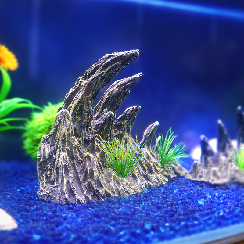 Tanque de peces paisaje piedra rocalla decoración plantas acuáticas decoración quilla tanque de peces decoración resina simulación qinglongshi cañón al por mayor