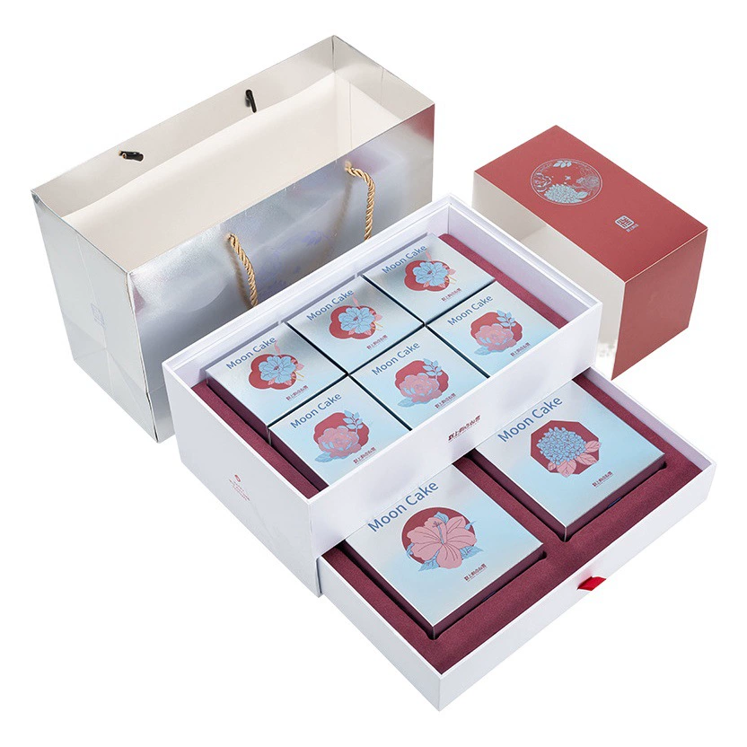Середина осени Фестиваль Луны Торт Упаковка Коробка из гофрированного ящика Кондитерские Желток Хрустящий Складной Бумажная Коробка Jiugongge Небо и Подарочная коробка крышки земли