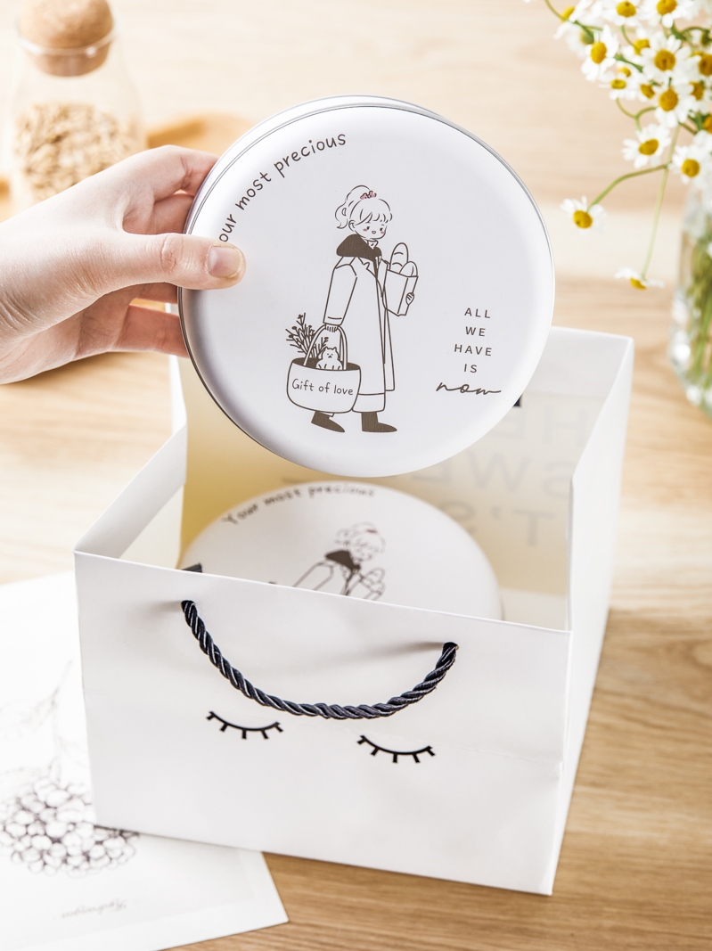 Galletas de Navidad, caja de hierro, caja de embalaje, dulces, bocadillos de cacao, bocadillos, latas redondas vacías.