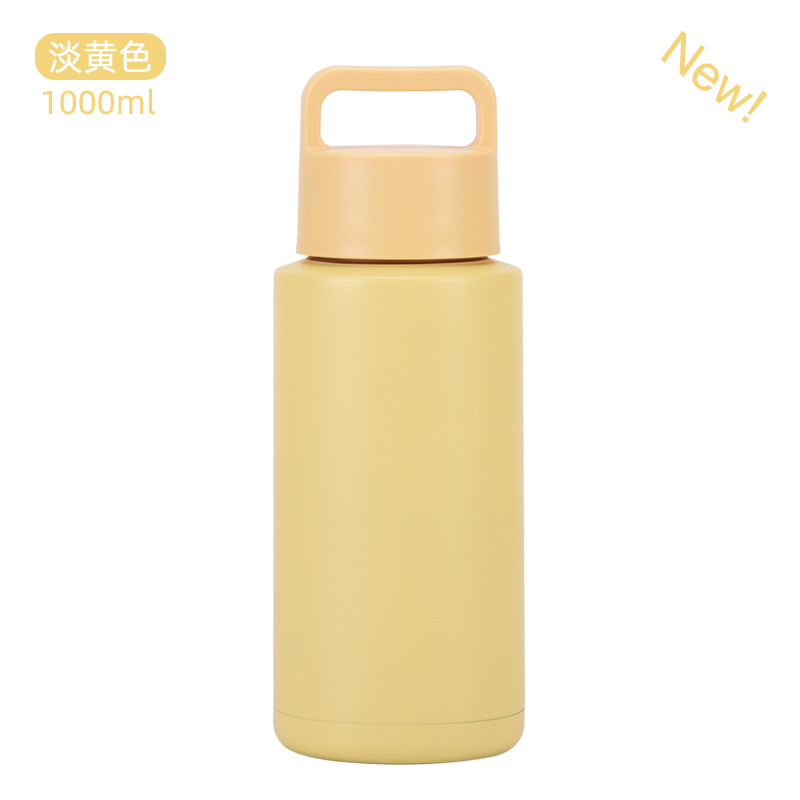 2025 nuevo hervidero deportivo de acero inoxidable de gran capacidad, de boca grande portátil estadounidense de 1L, preservación del calor y enfriamiento al vacío