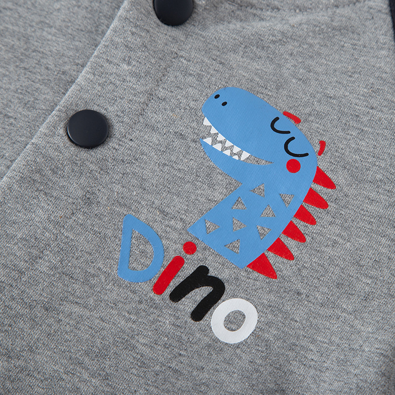 2024 niños otoño dibujos animados dinosaurio bebé de un solo pecho manga chaqueta suéter béisbol uniforme chaqueta de los niños