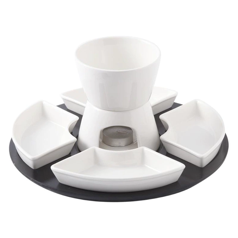 Чистый белый керамический шоколад горячий горшок костюм Простой сыр горячий горшок мороженое фрукты пожарный котел с шасси