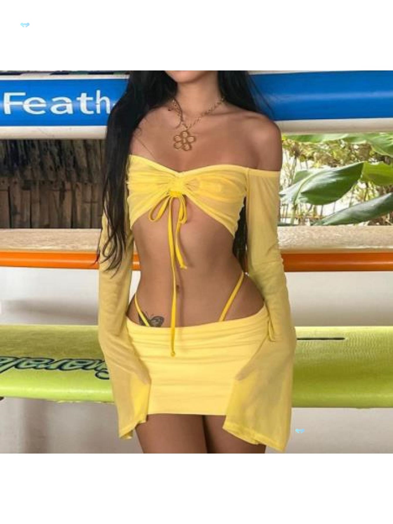 Women Summer Skirt 2pcs Suit Solid Color Off Shoulder Long